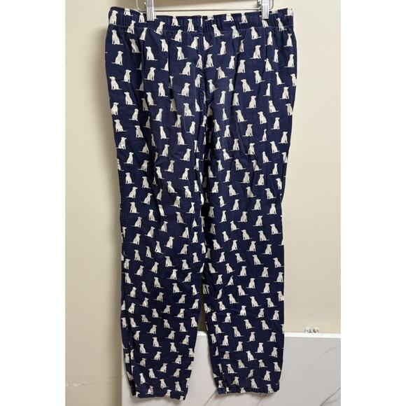J.Crew Men’s Lounge Pants Medium 32-34 Navy White Dog Print Cotton - Picture 2 of 5